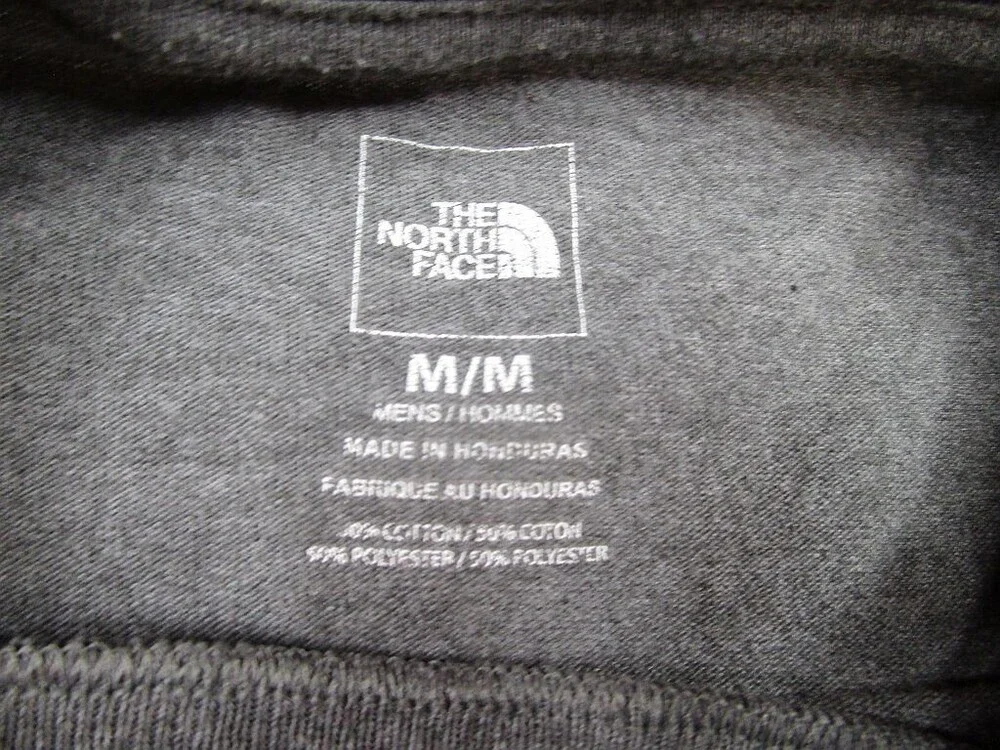 North Face Shirt Men Medium Gray Graphic Print Never Stop Exploring Long Sleeve